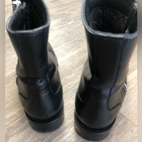 Sale! AQUATALIA ITALIAN Black Leather Low Heel Boots - Picture 5 of 11